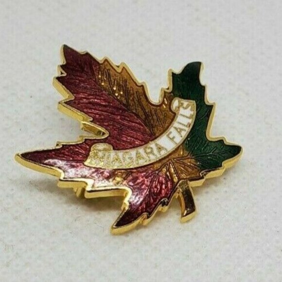 Niagara Falls G.M.B Leaf Pin - Collectible Souvenir Pin - Picture 1 of 9